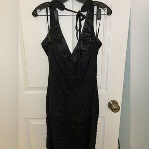 Sue Wong Black Textured Dress